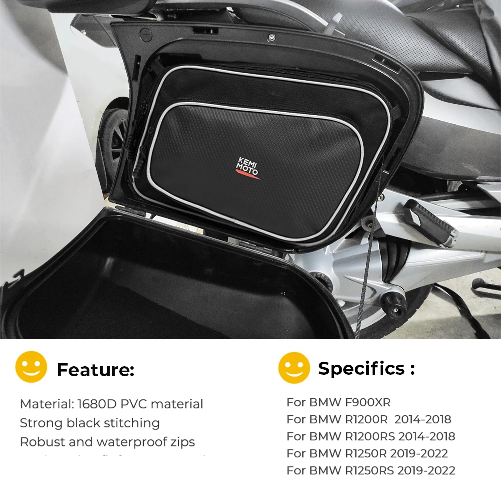 For BMW Touring F900XR R1200R R1200RS R1250RS R1250R S100XR Motorcycle luggage bag saddlebag Inner Bags Side Case Liner 2023