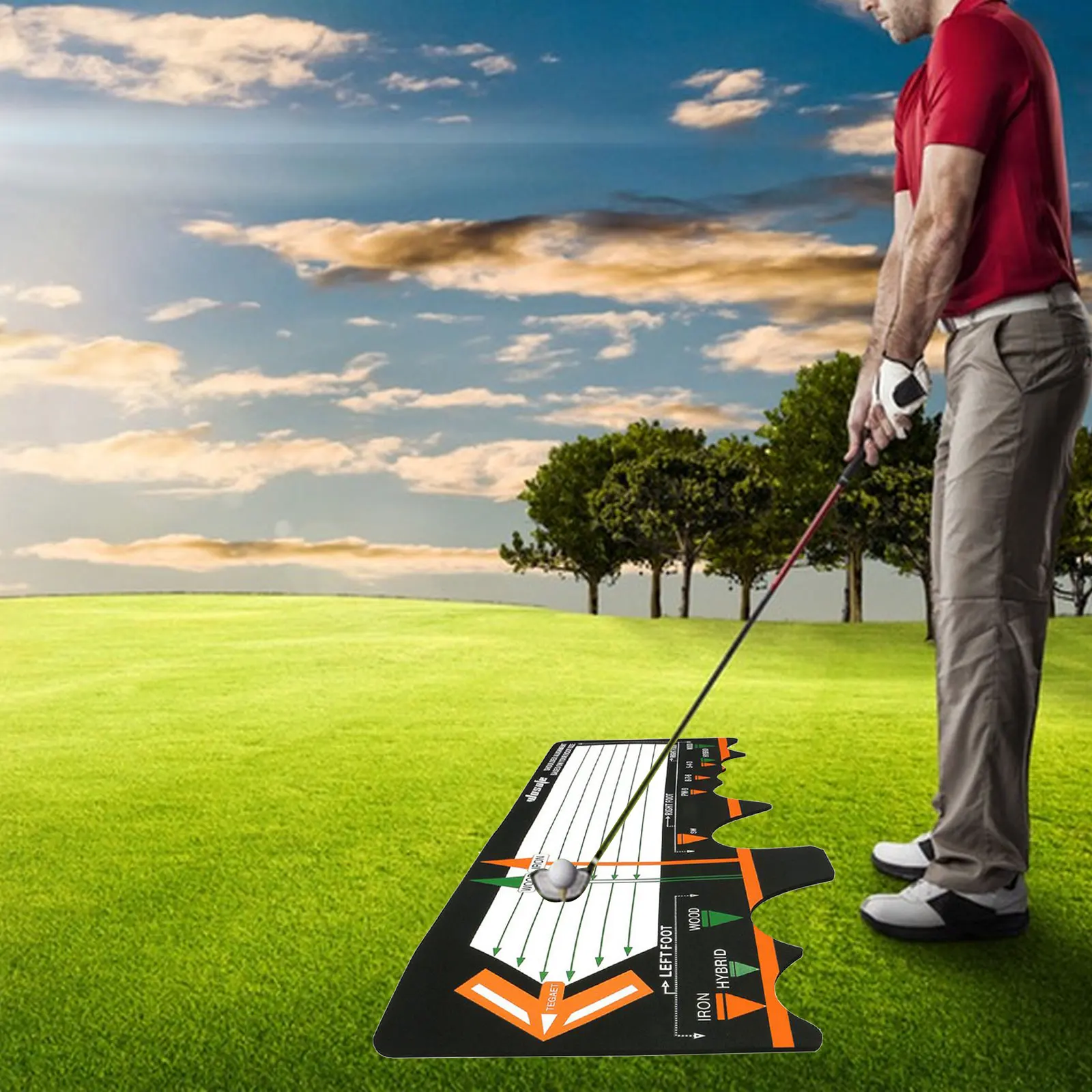 Golf Training Aids Pad Posture Auxiliary Mat for Trajectory Direction Analysis Pad Swing Path  Golf Training Mat 