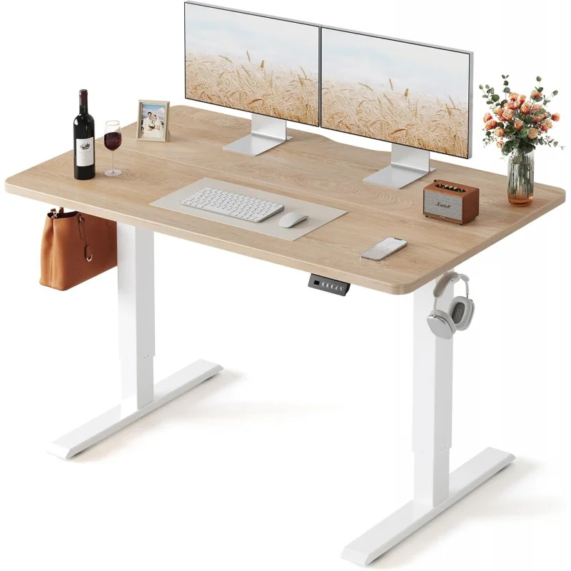 

Standing Desk, 48 × 24 Inches Height Adjustable, Sit and Stand Up, Computer Office with Splice Board