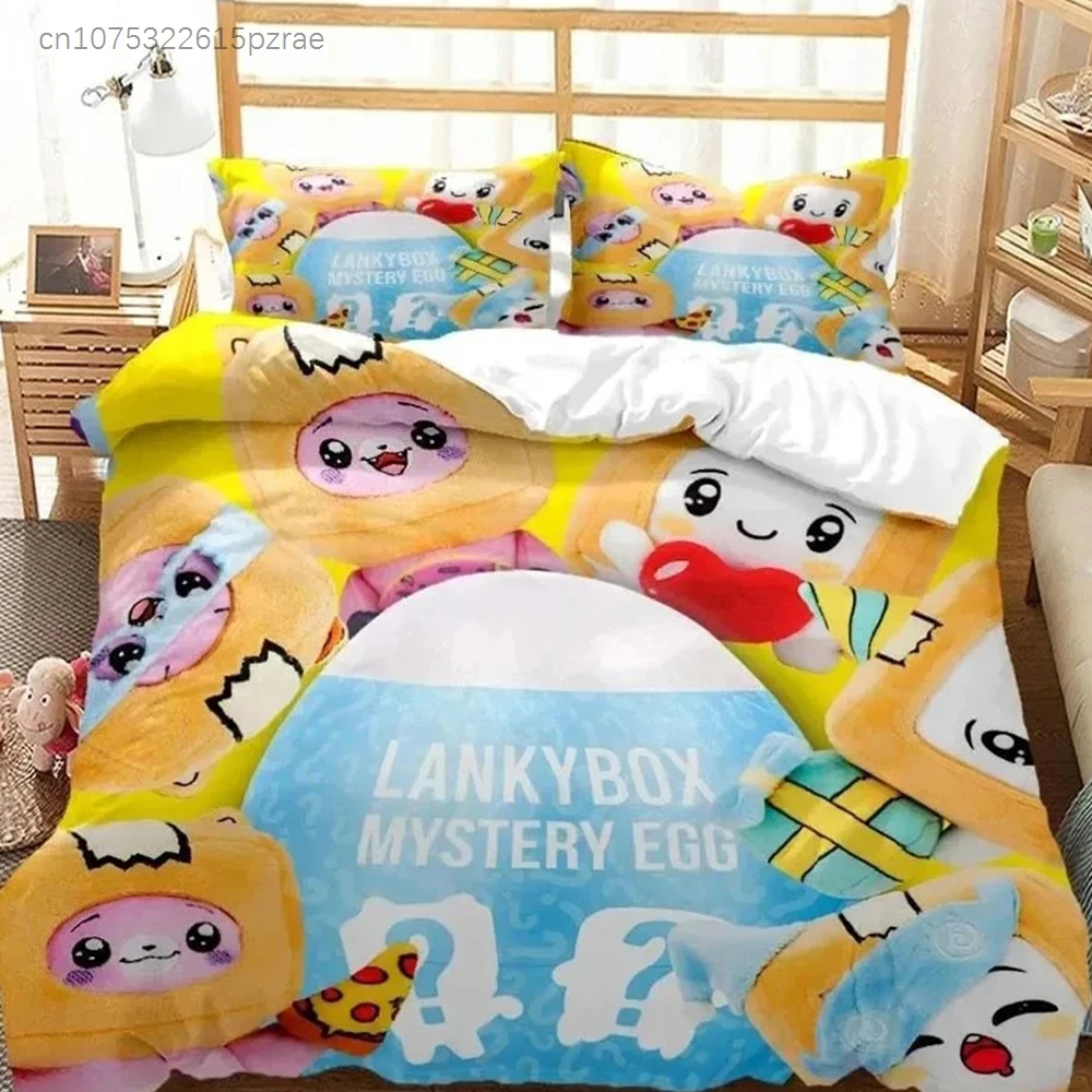 Cartoon L-Lankybox Bedding Sets 3D Printed Quilt Cover And Pillowcases Cute Foxy Boxy Duvet Cover Single Double Queen King