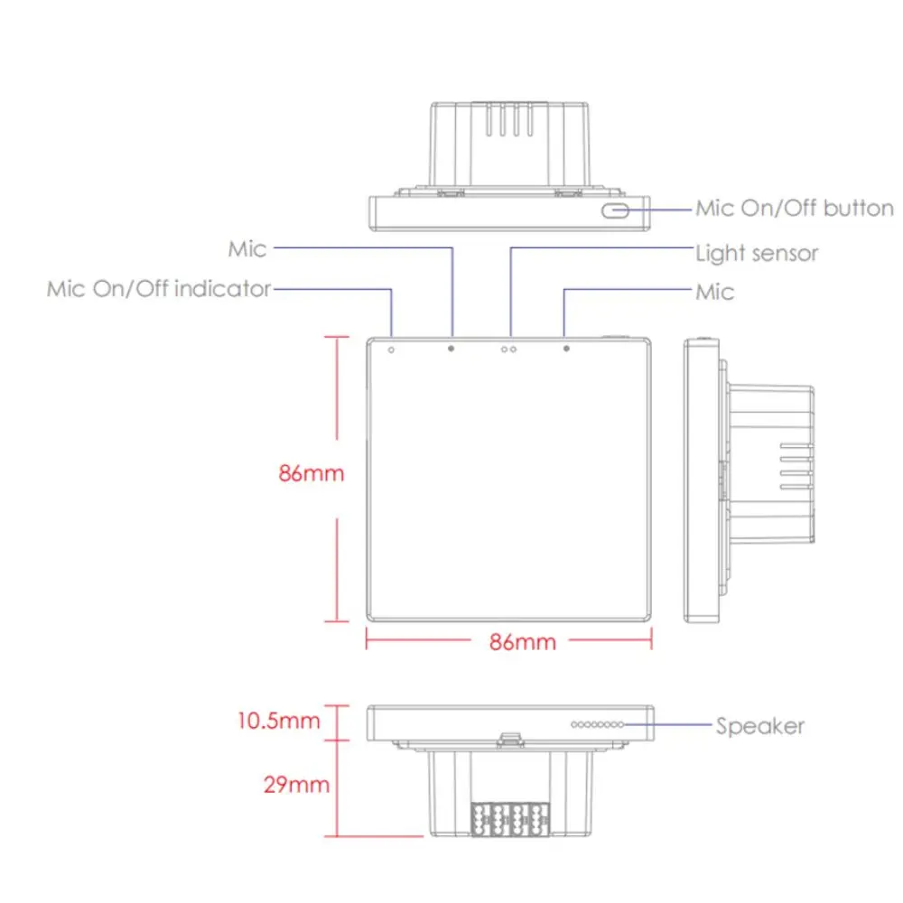 KNXsmart Home Switch 4'' Smart Central Control Display Smart Hotel Touch Temperature Control Display Wall Central POE