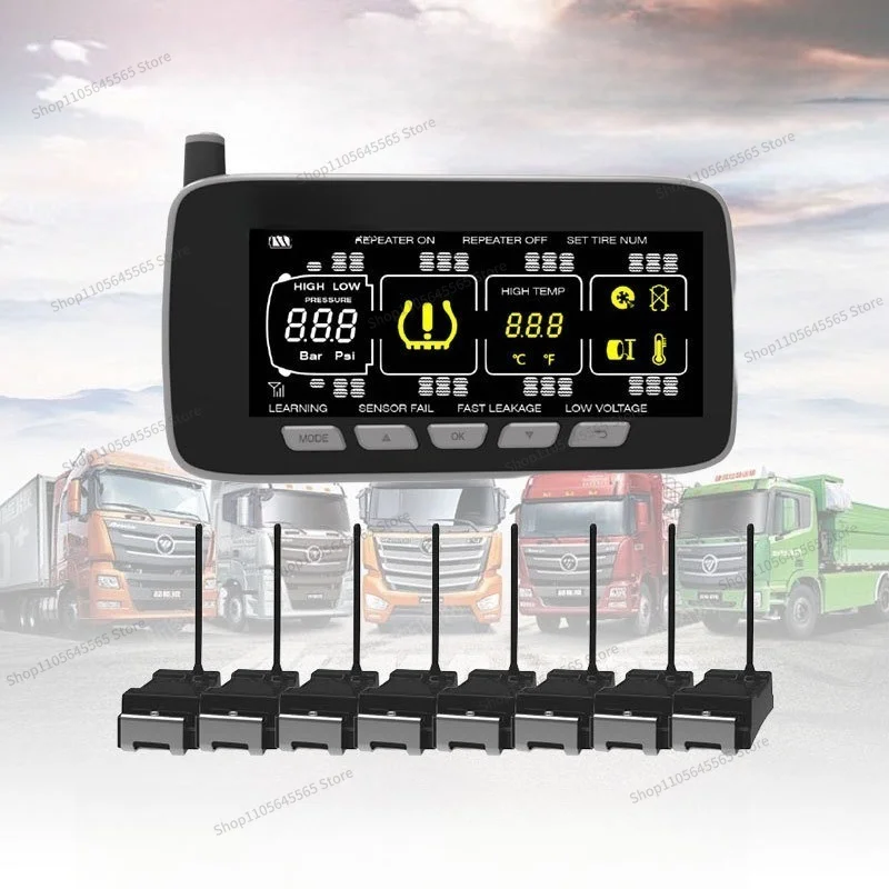 Tire Pressure Monitoring Instrument with Universal Built-in and External Pressure Sensor