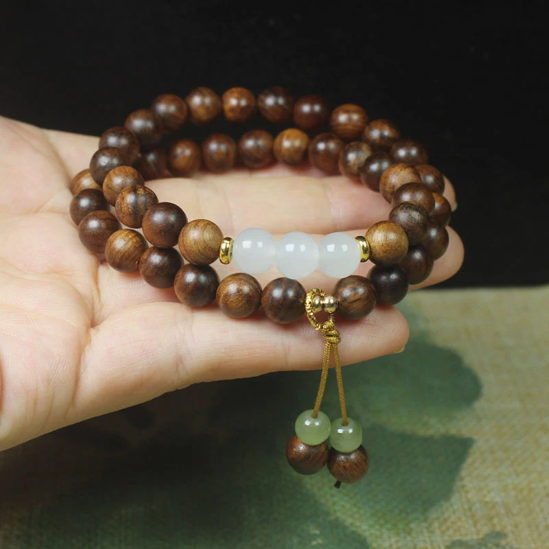 

Браслет из черного палисандра 0.8 мм с двойным кругом и кисточками, в китайском стиле, для рукоделия, бисерный браслет и украшения