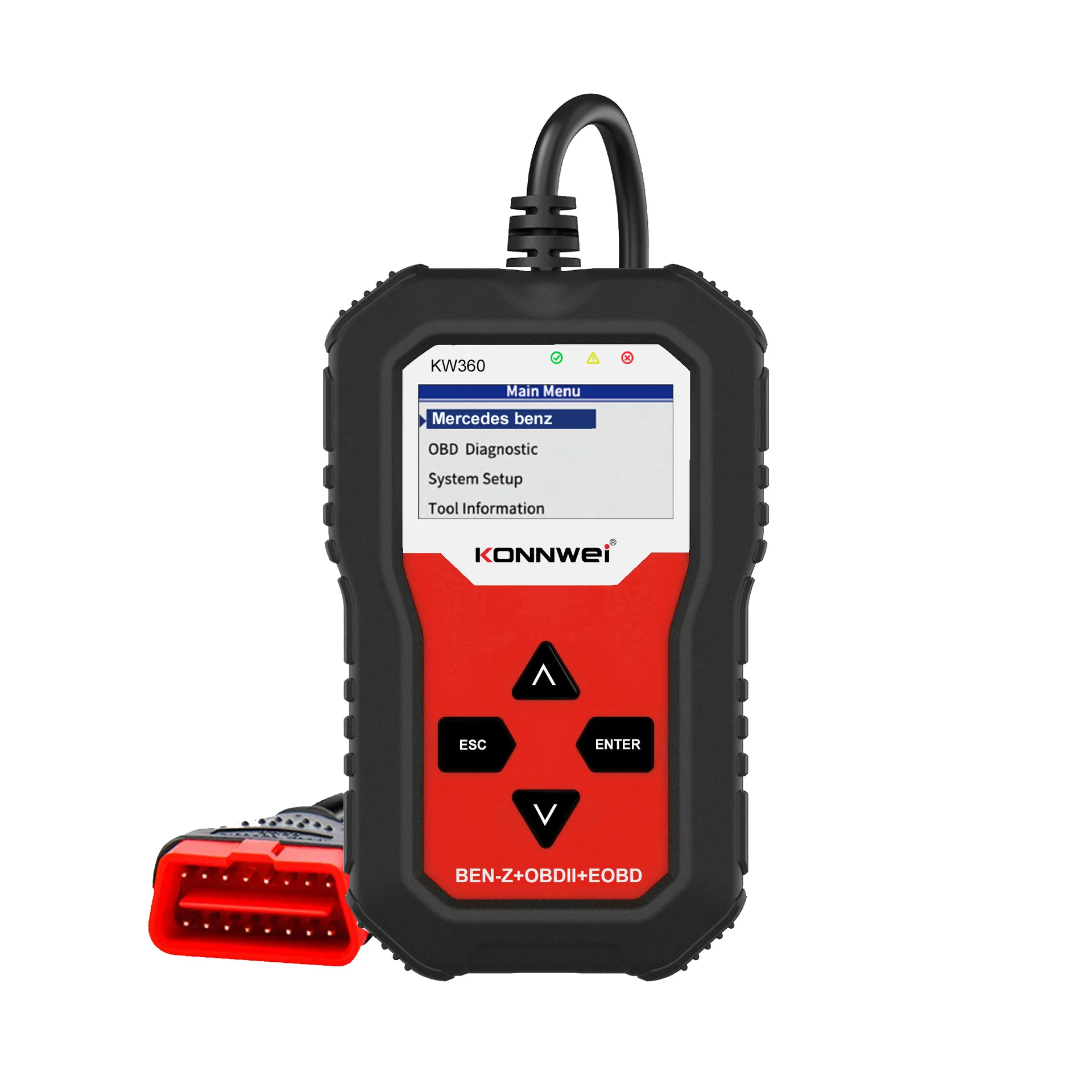 

KONNWEI KW360 Full Function Diesel Vehicle Fault Scanner Advanced ABS Diagnostic Instrument Analyzer Tool for Be-nz
