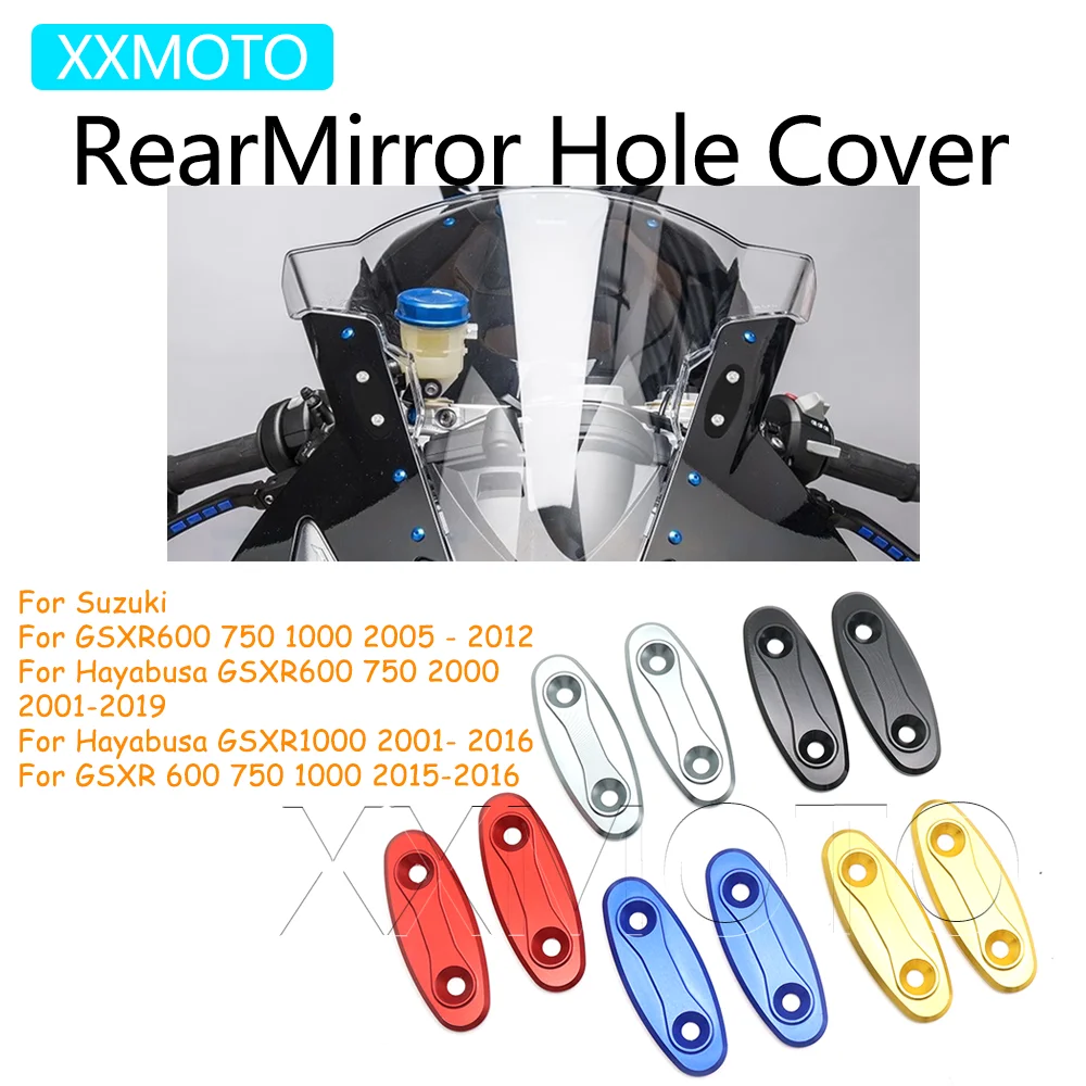 For SUZUKI GSXR 600 750 1000 2015-2016 GSX-R Motorcycle Windscreen Mirror Cover Rear Mirror Hole Cover Rearview Eliminators Cap