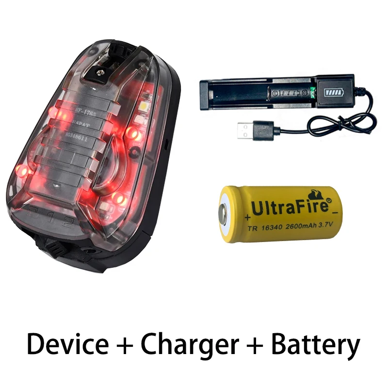 Rechargeable Outdoor Safety Signal Light, Waterproof Strobe Flash, Blue Green Red IR, Includes Battery & Charger