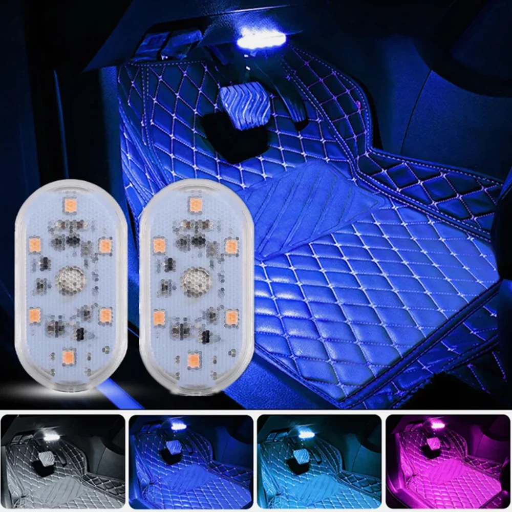 USB Сенсорное освещение для автомобиля, светодиодное освещение для интерьера, Беспроводная мини-светодиодная лампа для атмосферы автомобиля, подлокотник, крыша багажника