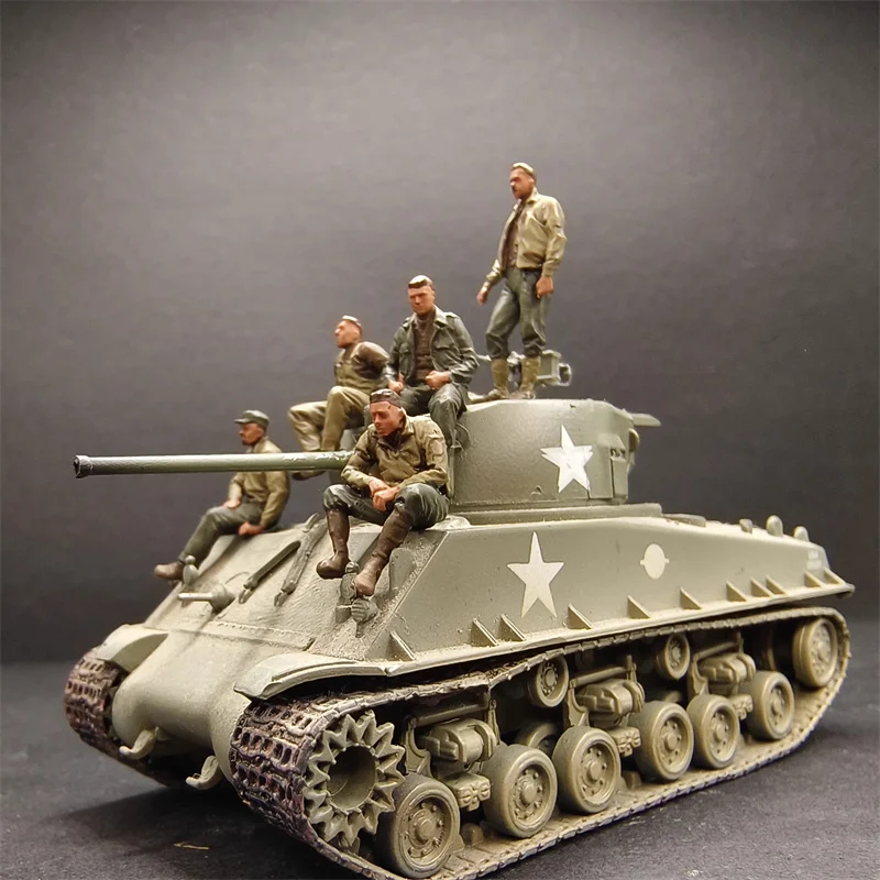 1:72 نموذج ثلاثية الأبعاد الطباعة رسمت الراتنج 5 قطعة جنود الدبابات العسكرية الأمريكية عمل الشكل DIY بها بنفسك المشهد ملحق جمع عرض المشجعين #4