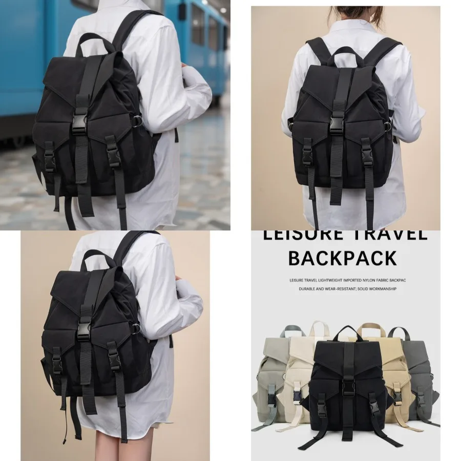 

【New style】The Story of Rose Liu Yifei same style black backpack women's new style large capacity and light travel bag backpack