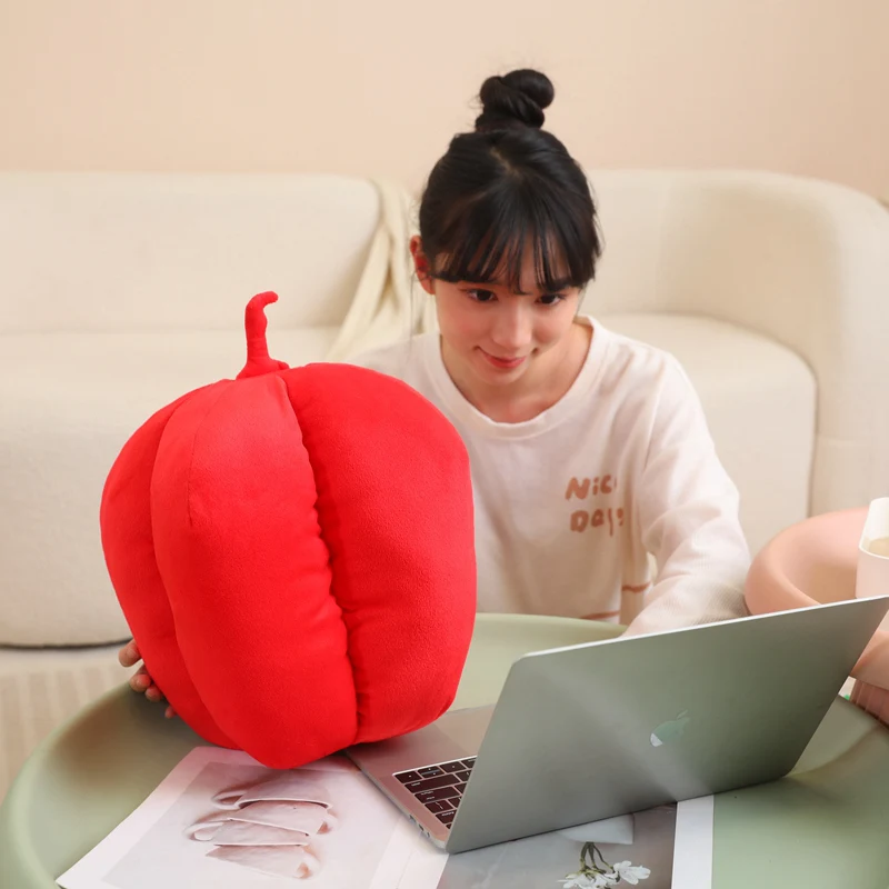 Real Life Green Red Pepper Plush toy Cute Simulation Vegetable Plant Pillow Dolls Stuffed Chili Pillow Children Room Decor Gift