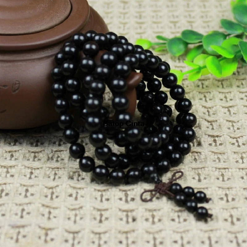 Black Ebony Wood Bracelets 6mm-20mm Bead Diameters Meditaiton Beaded Bracelets Sandalwood Mala Beads For Car Interior Decoration