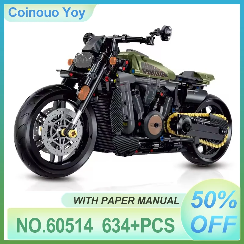

Technical Motorcycle Building Blocks Duke Harleys Motorbike Locomotive Racer Bricks Assemble Model Vehicle Toy Chrismas Gift Kid