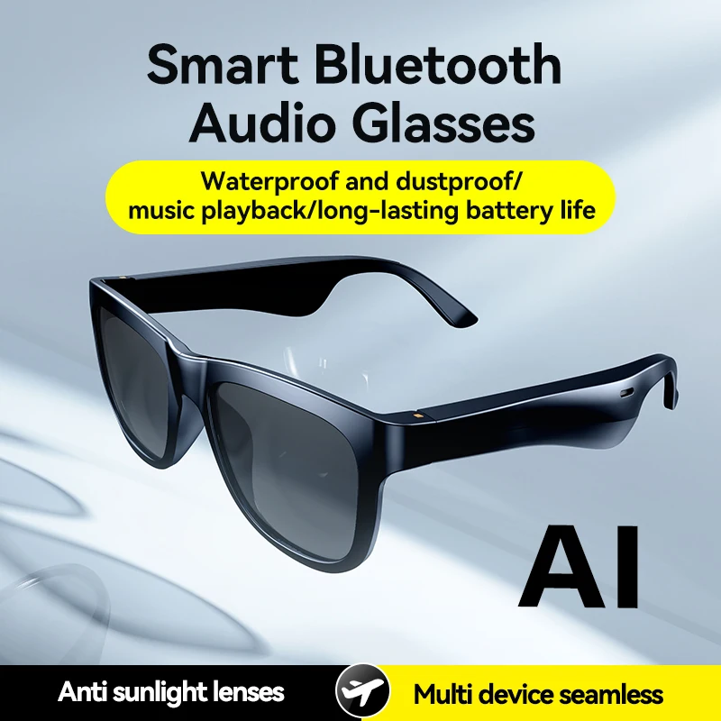 

Умные очки с искусственным интеллектом, Bluetooth-вызов, AI голосовой помощник, перевод IP68, водонепроницаемые HIFI спортивные наушники, солнцезащитные очки для мужчин и женщин