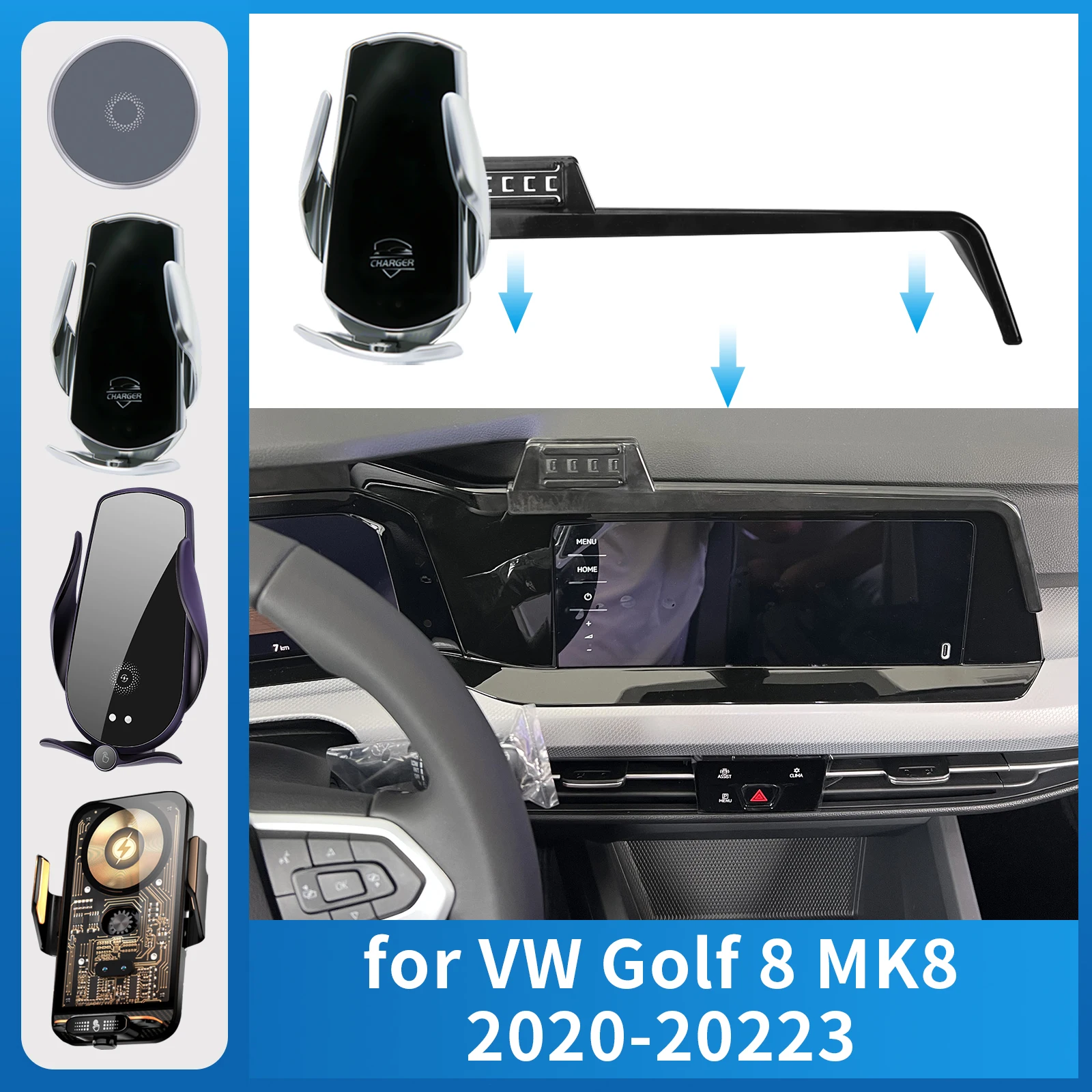 

Car Phone Holder for Volkswagen VW Golf 8 MK8 2020 2021 2022 20223 Charging GPS Bracket Navigation Stand Auto Accessories