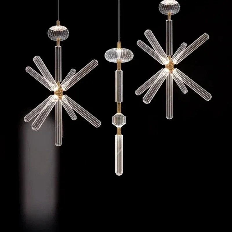 

Nordic Luxury Art Glass Chandelier Creative Bar Bar Villa Hotel Clubhouse Restaurant High End Pendant Lamp Home Decor Lighting