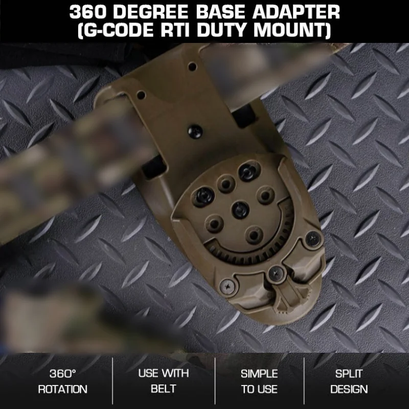 

360° Hunting Base Adapter | Quick-Release Holster Compatible Rotating Base | For Wilderness Adventure Accessories