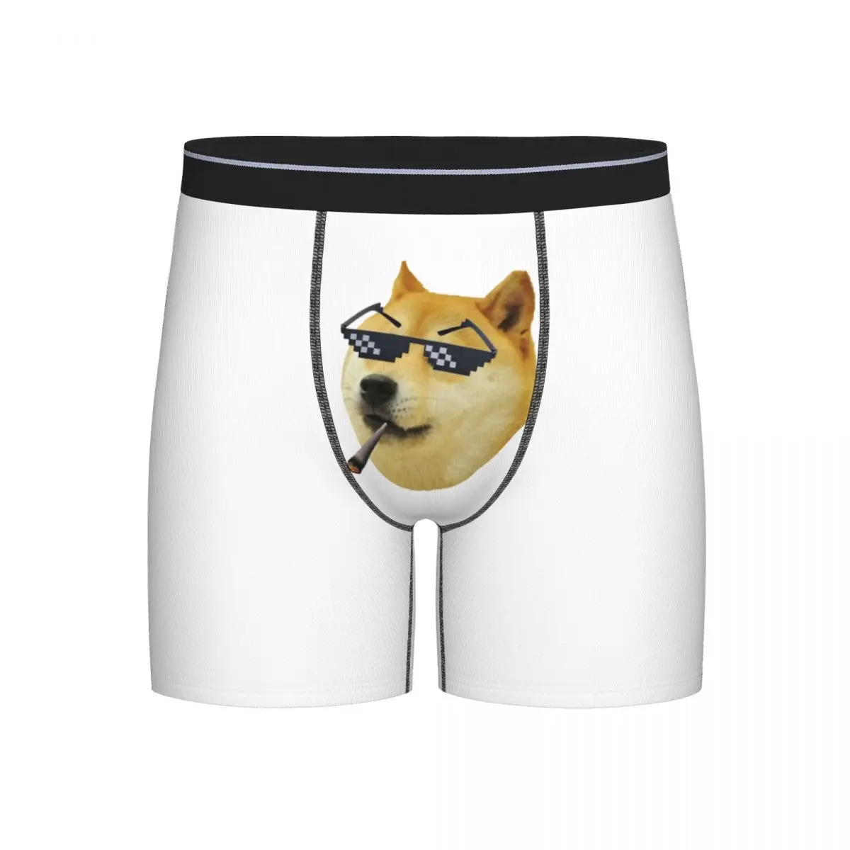 

Long Boxer Underpants Shorts Doge Deal With It Dog Meme Panties Men Ventilate Underwear for Homme Man Boyfriend Gifts