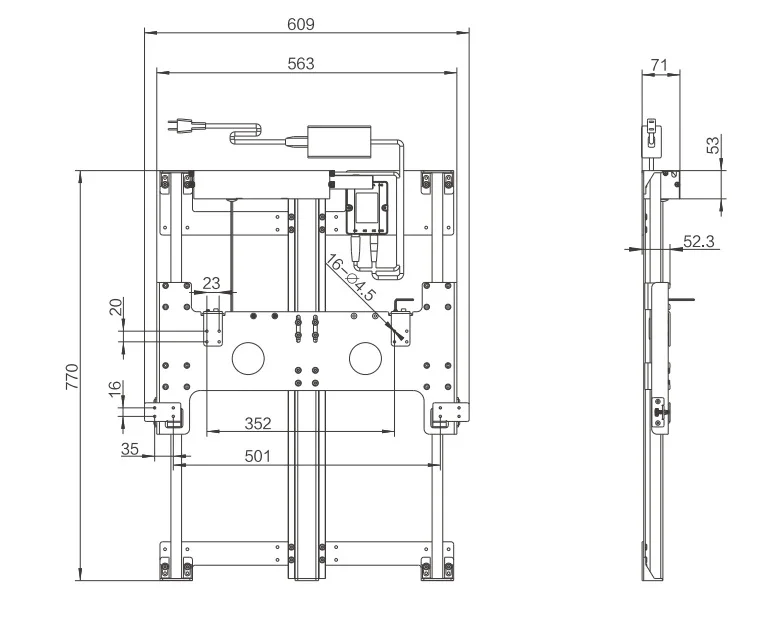 Jc37b5p Quick-Installation Structure Touch Switch Intelligent Control Wide Cabinet Move down Jacking System