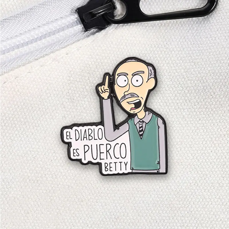 Amerikanische Comedy-TV-Serie Charakter Emaille-Anstecknadel El Diablo Es Puerco Klassischer TV-Humor Brosche Reversnadel Taschenabzeichen Modeschmuck Geschenk – Detail 4