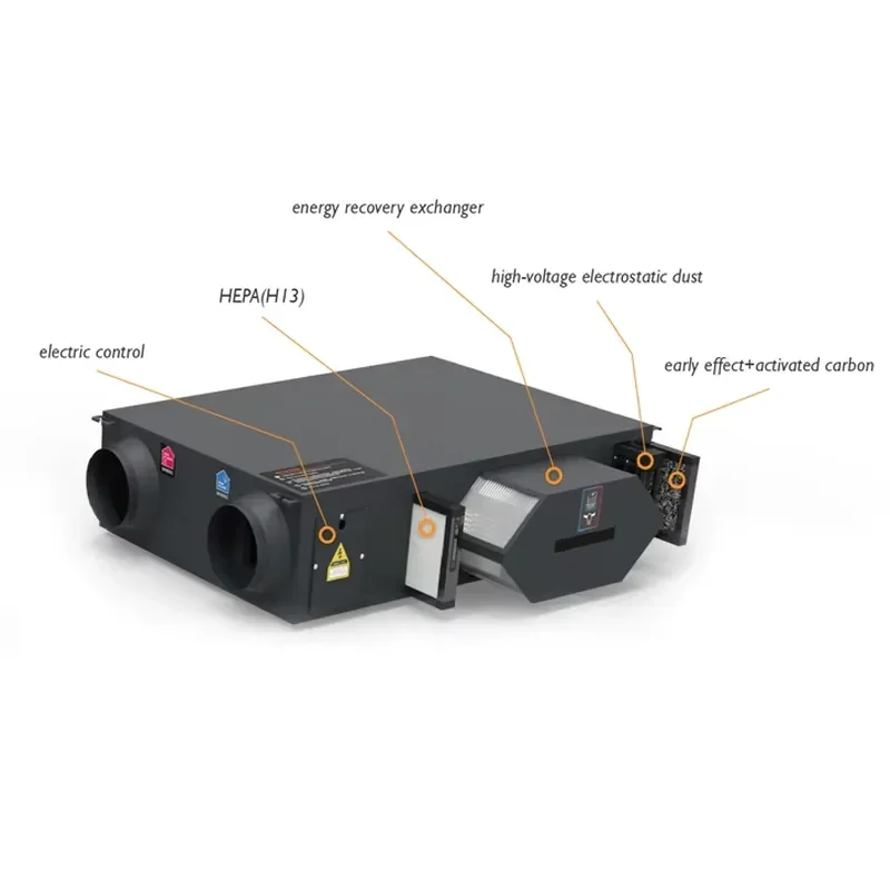 Smart HRV Heat Recovery Ventilator 150m3h Fresh Air System for Apartment Villa Hotel Hospital Energy Saving Ventilation Unit