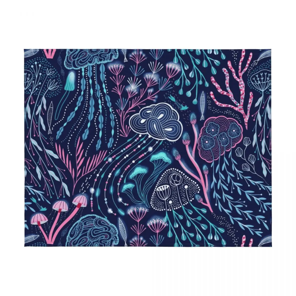 قنديل البحر البيولوجي والفطر والمارك والمرجان رمي بطانية أريكة لحاف لفصل الشتاء بطانيات عصرية للسرير