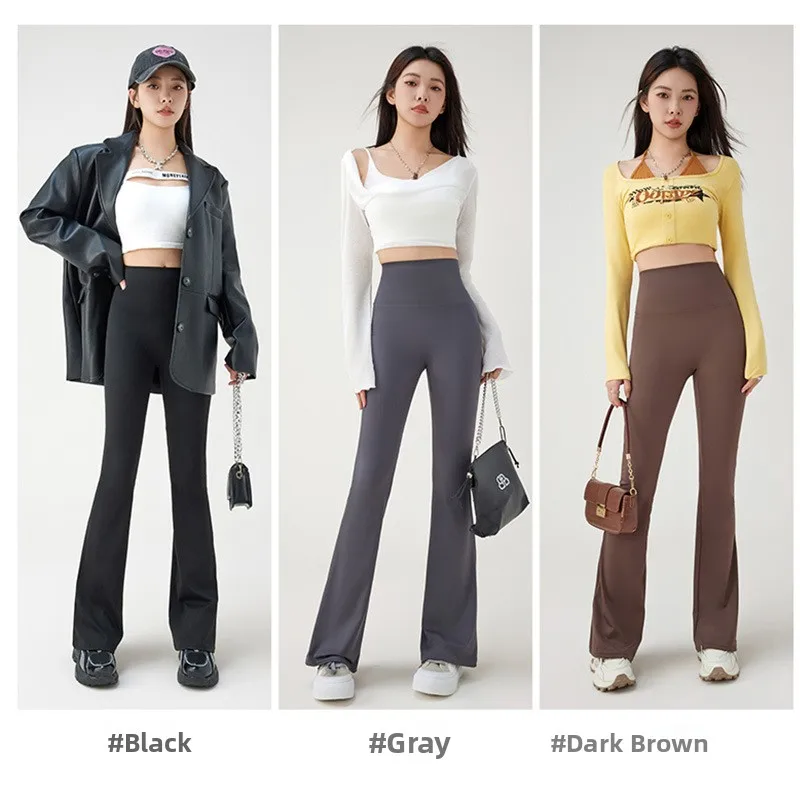 Bla Ice Silk Arca Pantaloni Donna Estate Outdoor Vita alta Campana Bot Sottile Pantaloni da yoga Faionable Pantaloni lunghi Materiale sottile