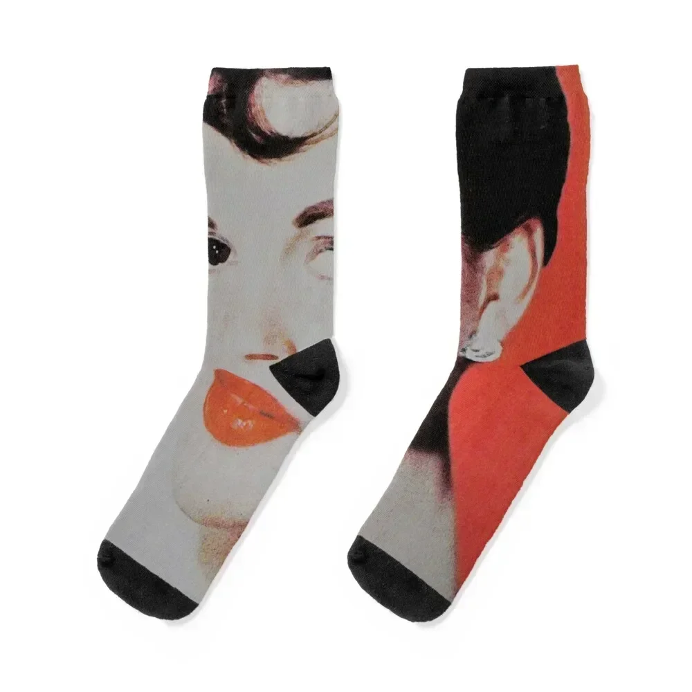 judy red digital art edit mysticladyart mask print Socks basketball sport FASHION New year's Boy Socks Women's