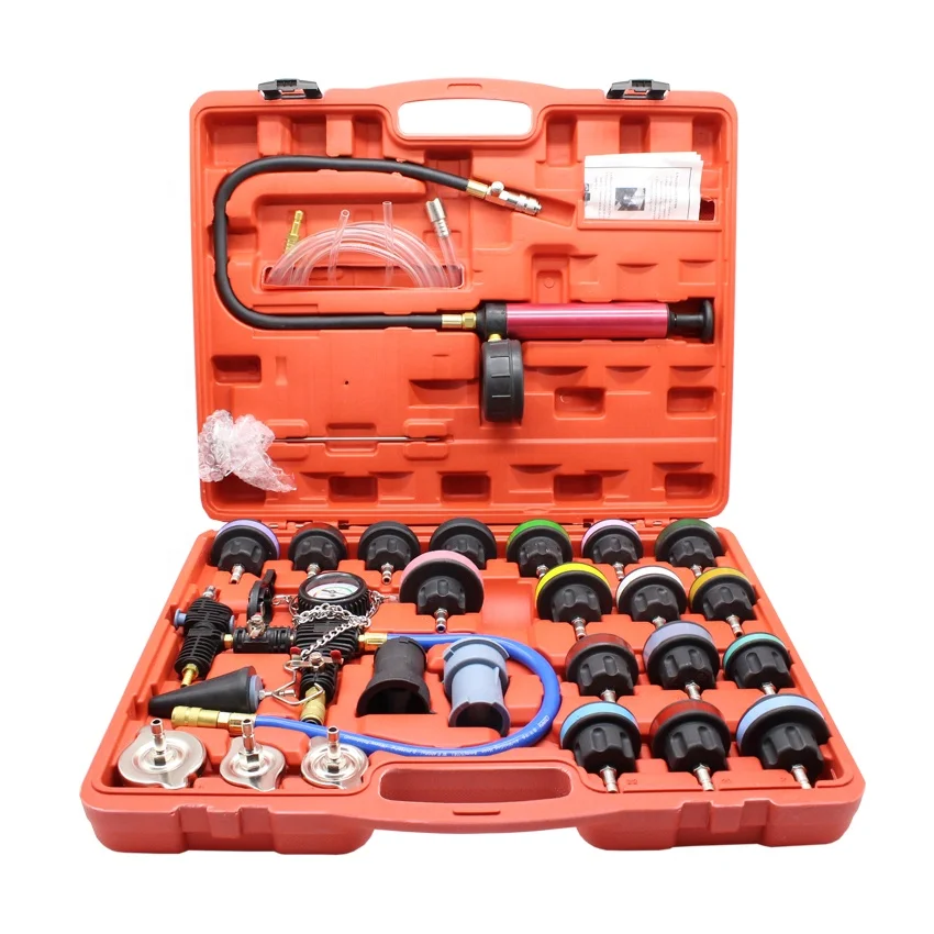 

28-Piece Universal Radiator Pressure Tester, Vacuum Type Cooling System Tool Kit For with Carrying Case