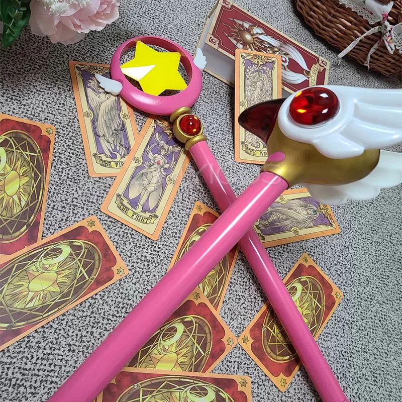 New Anime Cardcaptor Sakura Kinomoto Sakura Cosplay Stick Crystal Star/Bird Head Magic Wand Gilrs Halloween Party Cosplay Props