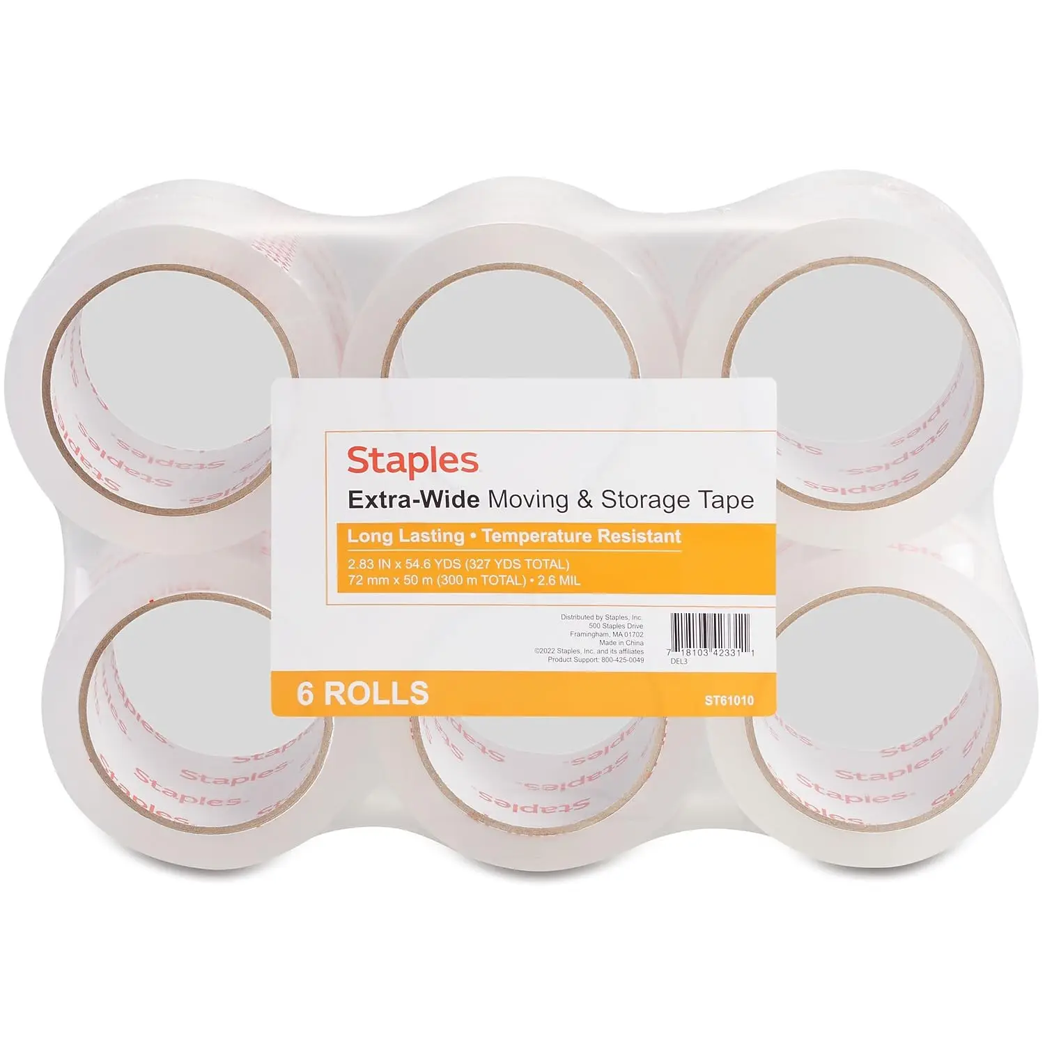 

Clear Packing Tape - 60 Yards Per Roll (Pack of 6 Rolls) - Stronger & Thicker 2.7mil, Heavy Duty Adhesive Industrial Dep