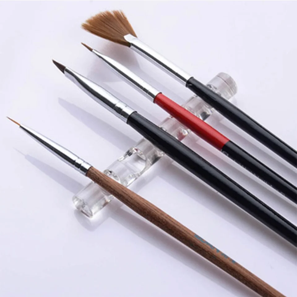 1 Pieza de 5 Cuadrículas Estante Acrílico Transparente para Pinceles de Uñas Soporte para Lápices de Pintura Soporte de Exhibición de Pinceles de Gel UV Colorido 4