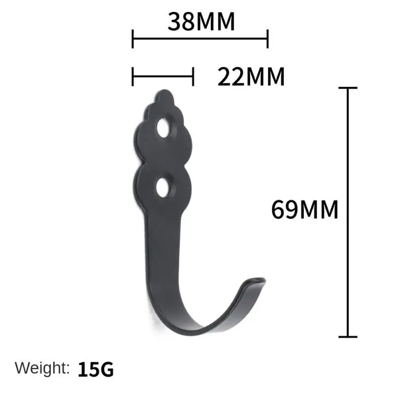 Bedroom Hook Durable Coat And Hat Hook Black Iron Hooks High Quality Black Bathroom Hook Vintage Clothes Hook Simple Iron