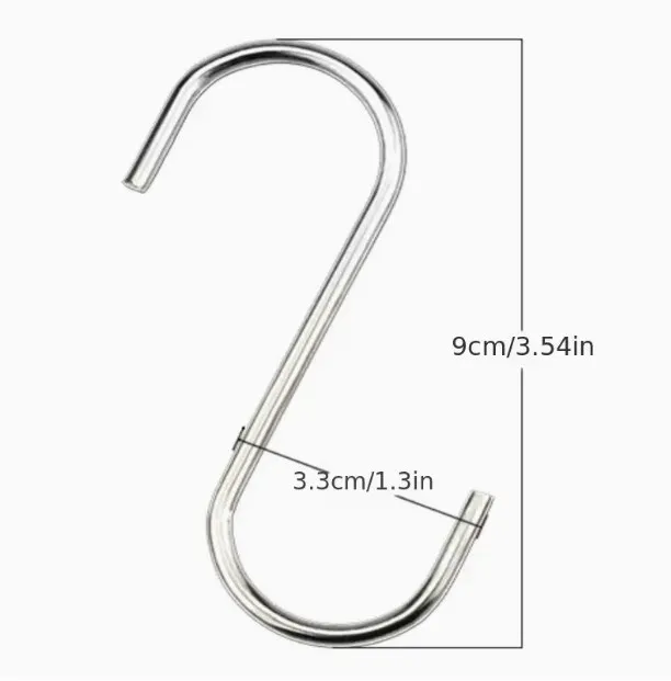 10 Stück robuste S-Haken aus Edelstahl mit kratzfesten Kappen – verstellbarer, wandmontierter Organizer für Zubehör