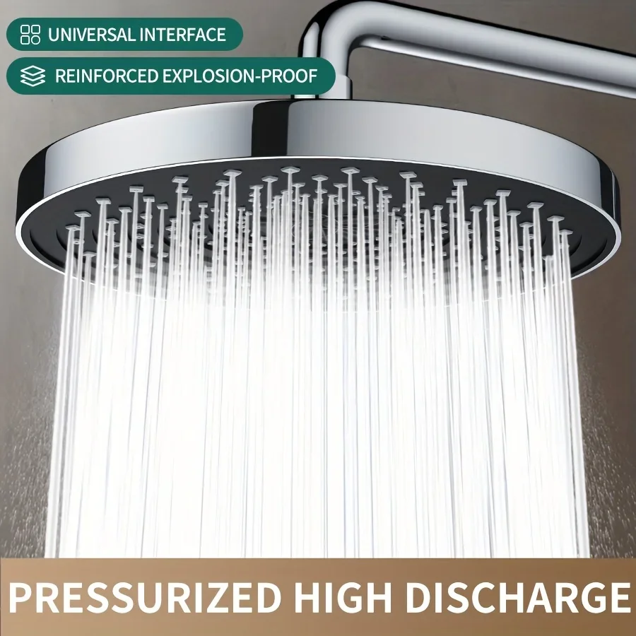 

Yalandeng boosted circular chrome large shower head, household top rain shower head black/grey