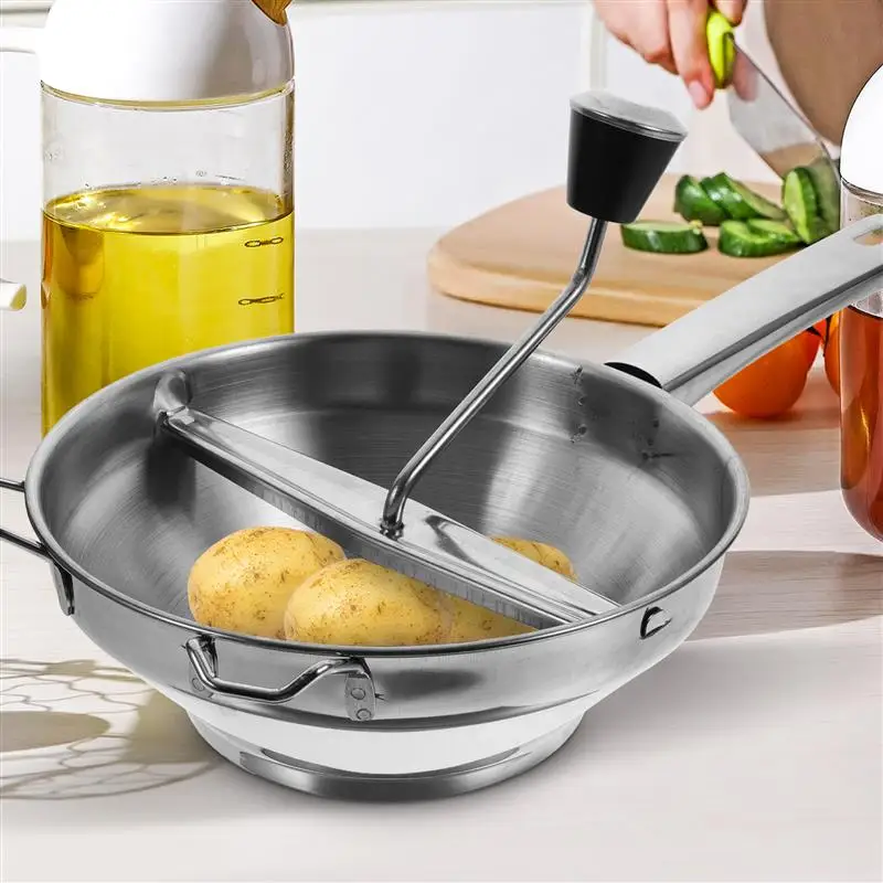 1pc Stainless Steel Potato Masher Vegetable Fruits Puree Pressing Tool Pumpkin Manual Food Mashing Kitchen Accessories