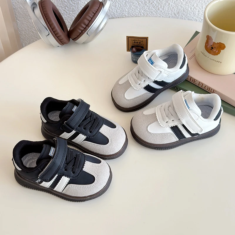 Spring Autumn Toddler Kids Boys Girls White Casual Sneakers Soft Anti-Slip Sole Breathable Lightweight for Daily Walking