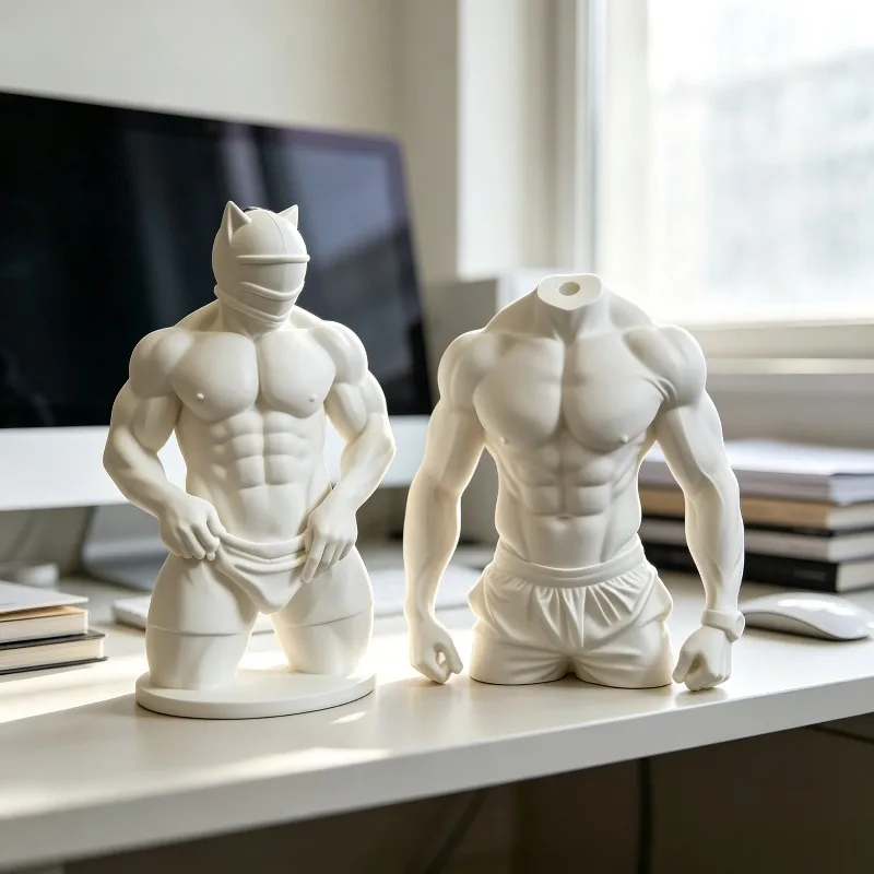 3D printed muscle desktop ins ornament muscle male sculpture minimalist model room living room can be used as keychain