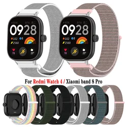 Correa de nailon para Redmi Watch 4, pulsera de reloj inteligente para Xiaomi Mi band 8 Pro, conectores de Metal, accesorios de correa