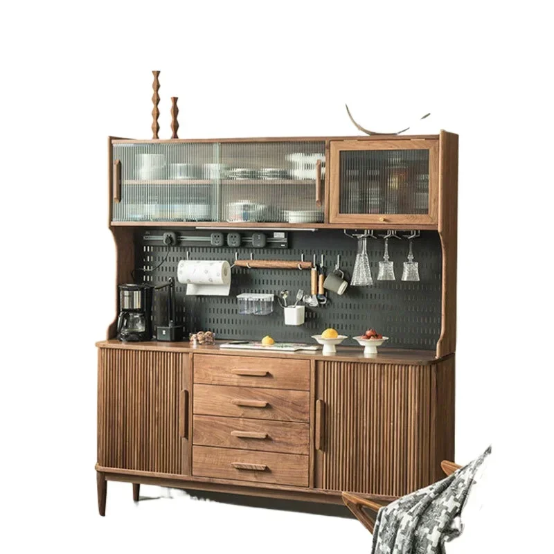 All solid wood dining side cabinet cherry wood log living room tea cabinet dining room storage cabinet locker