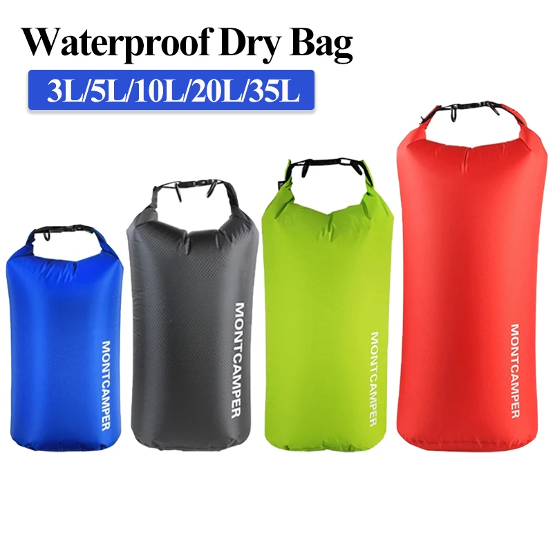 3/5/10/20/35L Waterproof Dry Bag Nylon Ultralight Swimming Rafting Kayaking River Trekking Floating Sailing Canoing Boating Bag