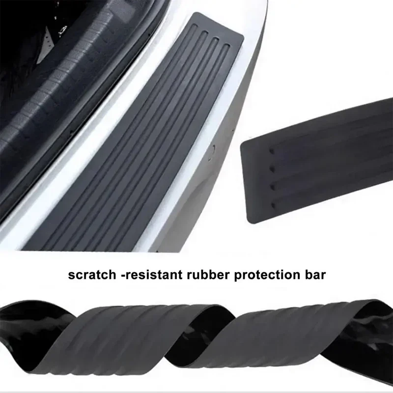 For Audi Q4 e-tron Car Trunk Sill Anti-Scratch Guard Strip Rear Bumper Rubber Protector Decorative Cover Sticker 3