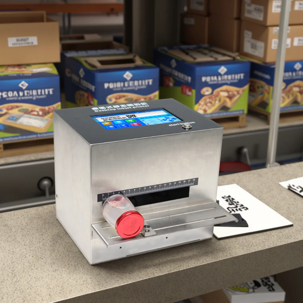 PJT Desktop Static Coder Date/QR Printer For Food Bags Lids & Carton Packaging Inkjet Print Machine