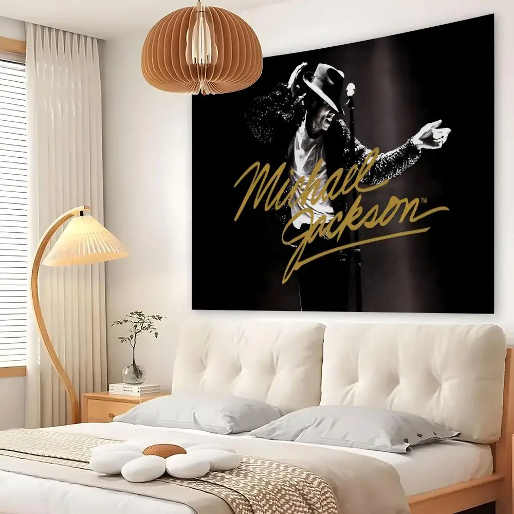 M-Michael J-Jacksonss Tapestry Custom Living Bedroom Party Dormitory Interior Wall Bohemian Decoration Attached Clip