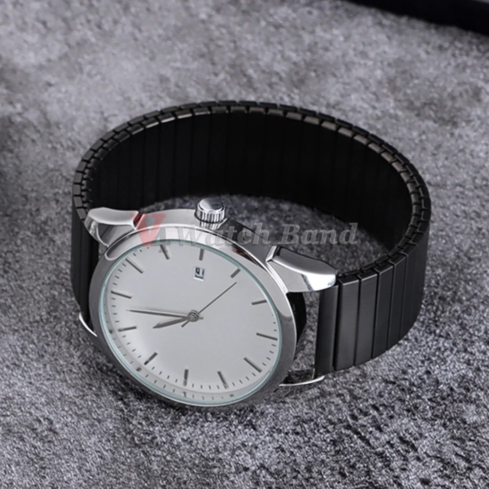 NEUES Schnellverschluss-Edelstahl-elastisches Stretcharmband 14/16/18/20/22 mm Uhrenarmband-Zubehör Armband Metall-Erweiterungsgurte – Detail 15