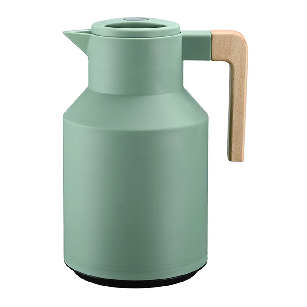 Premium Insulated Pot for Home Use Thermal Carafe with Wooden Handle Glass Liner Long Heat Retention Portable Outdoor Office