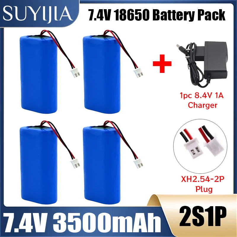 7.4V 18650 Battery Pack 2S Batteries XH2.54 PLUG 3500mah Rechargeable Battery Plug+PCB for Fishing Bait Boats Ship Spare Parts