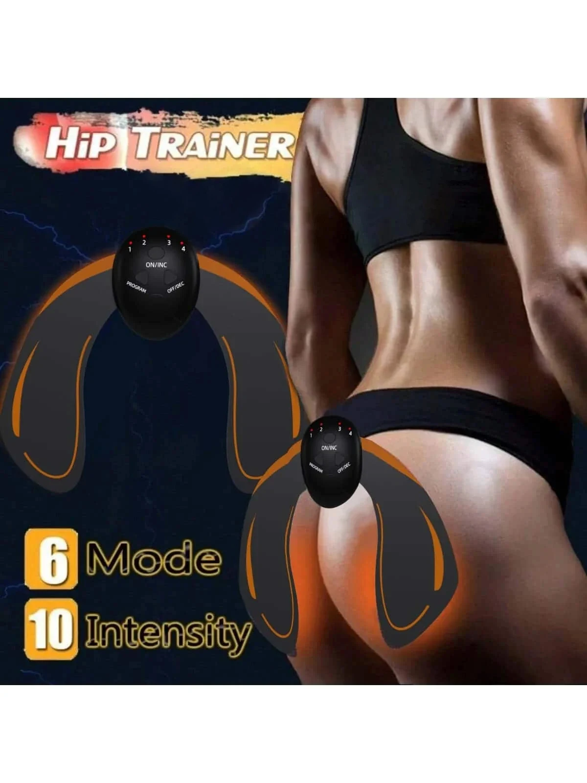 

Hip & Waist EMS Toning Fitness Belt with Vibration Massage for Home Workout & Muscle Relaxation