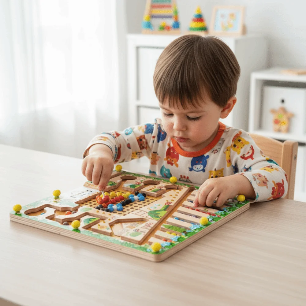 Wood Wooden Positioning Game Montessori Magnetic Kid’s Concentration Training Toys Educational Colorful