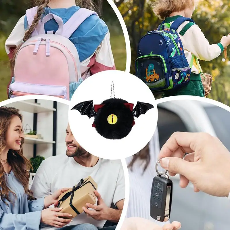 Plush Pendant For Tote Bag Devil Key Rings Pendant Purse Cartoon Keychain Soft Key Holder Car Handbag Keyring For Women