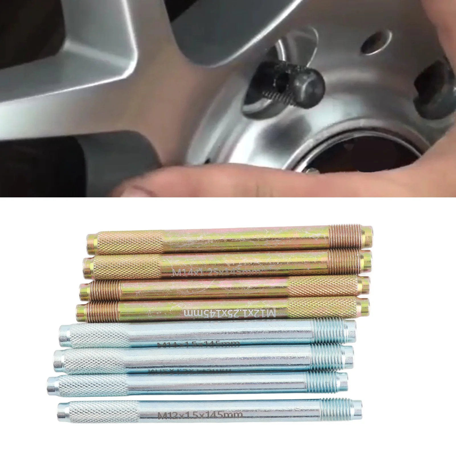 

8Pcs Wheel Alignment Pin Metal Wheel Hanger Positioning Guide Balancing Tools for Changing Tires On Cars with Lug Bolts